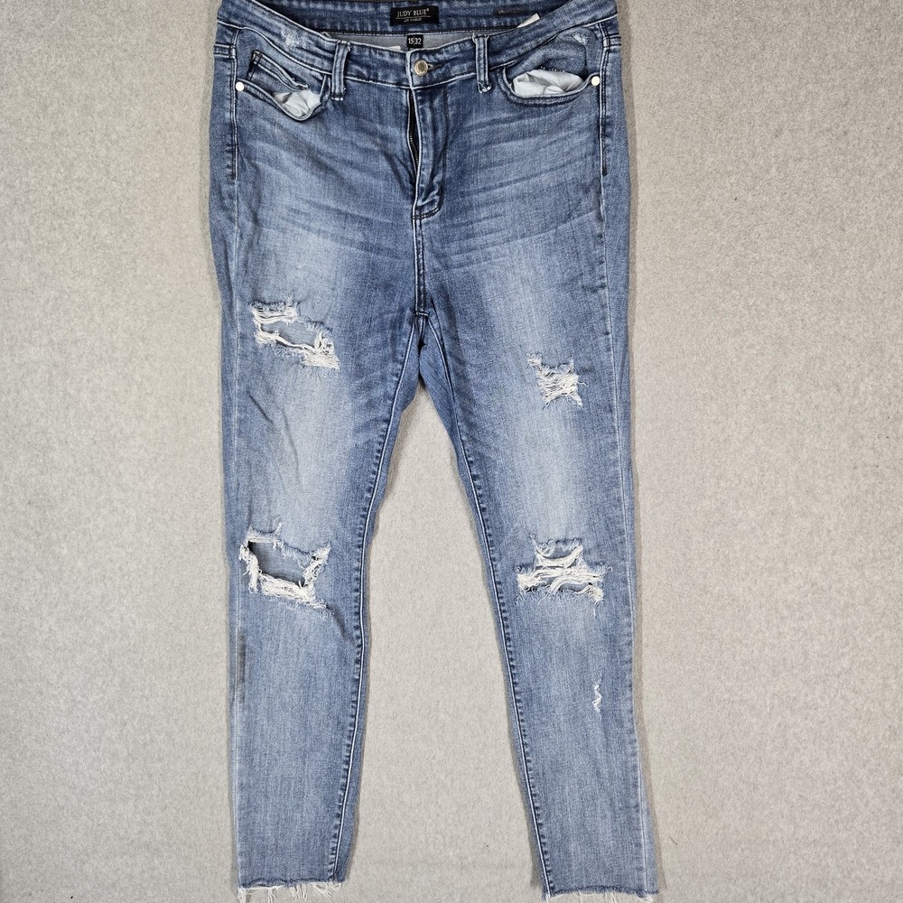 Judy Blue Women Jeans 15/32 Blue Denim Skinny 30" Inseam Stretch